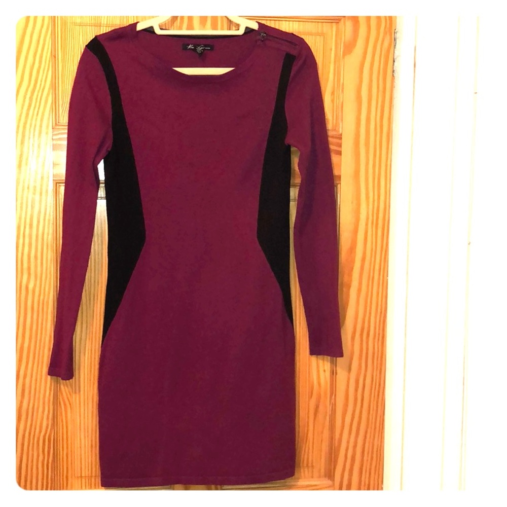 Magenta & Black Kenneth Cole sweater dress